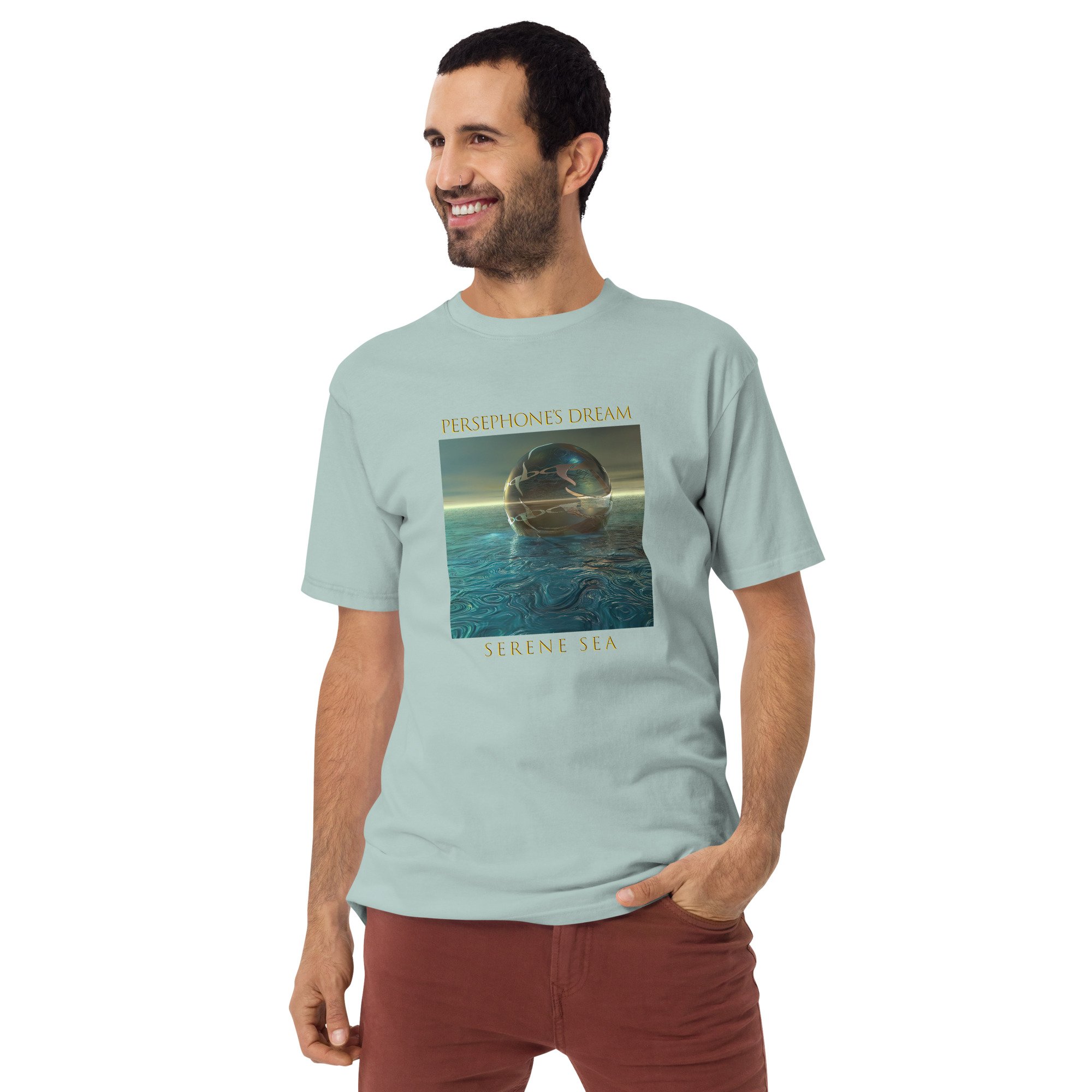 Persephone's Dream "Serene Sea" Men’s Premium Heavyweight Tee - Image 2