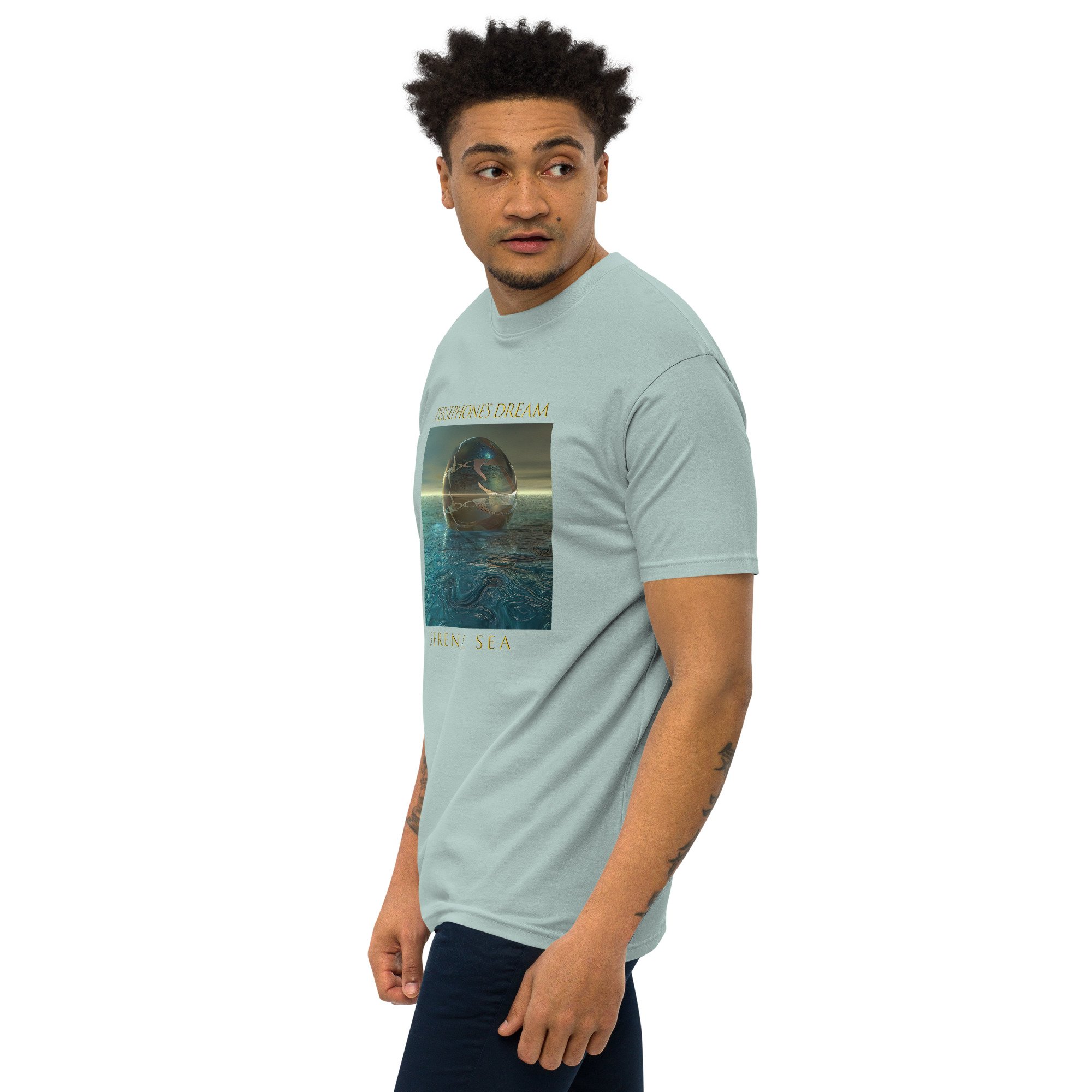 Persephone's Dream "Serene Sea" Men’s Premium Heavyweight Tee - Image 3